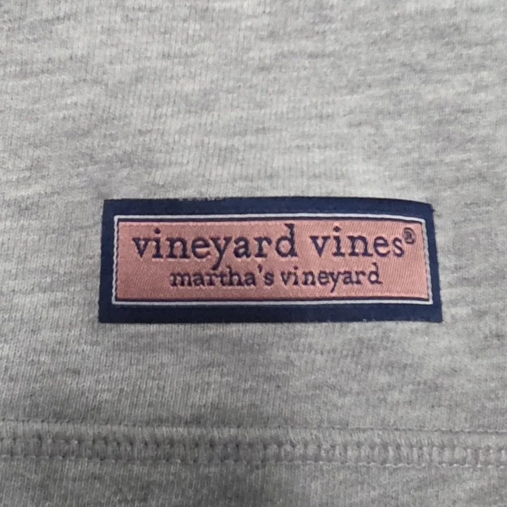 Vineyard Vines Sweater Mens S Gray Collegiate Shep Pullover Zip‎ Mock Sweatshirt